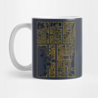 Osaka, Japan City Map Typography - Gold Art Deco Mug